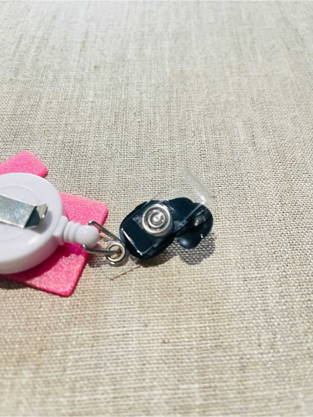 Pink 'Scrub Life' Nurse Badge Retractable Reel with Stethoscope Charm